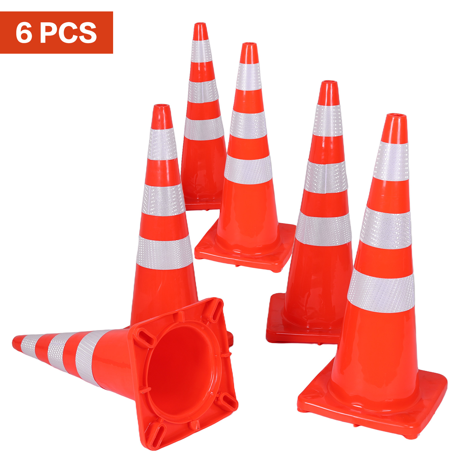 6Pcs 35 Inch Traffic Cones wit - Road Traffic Cone recension och pris