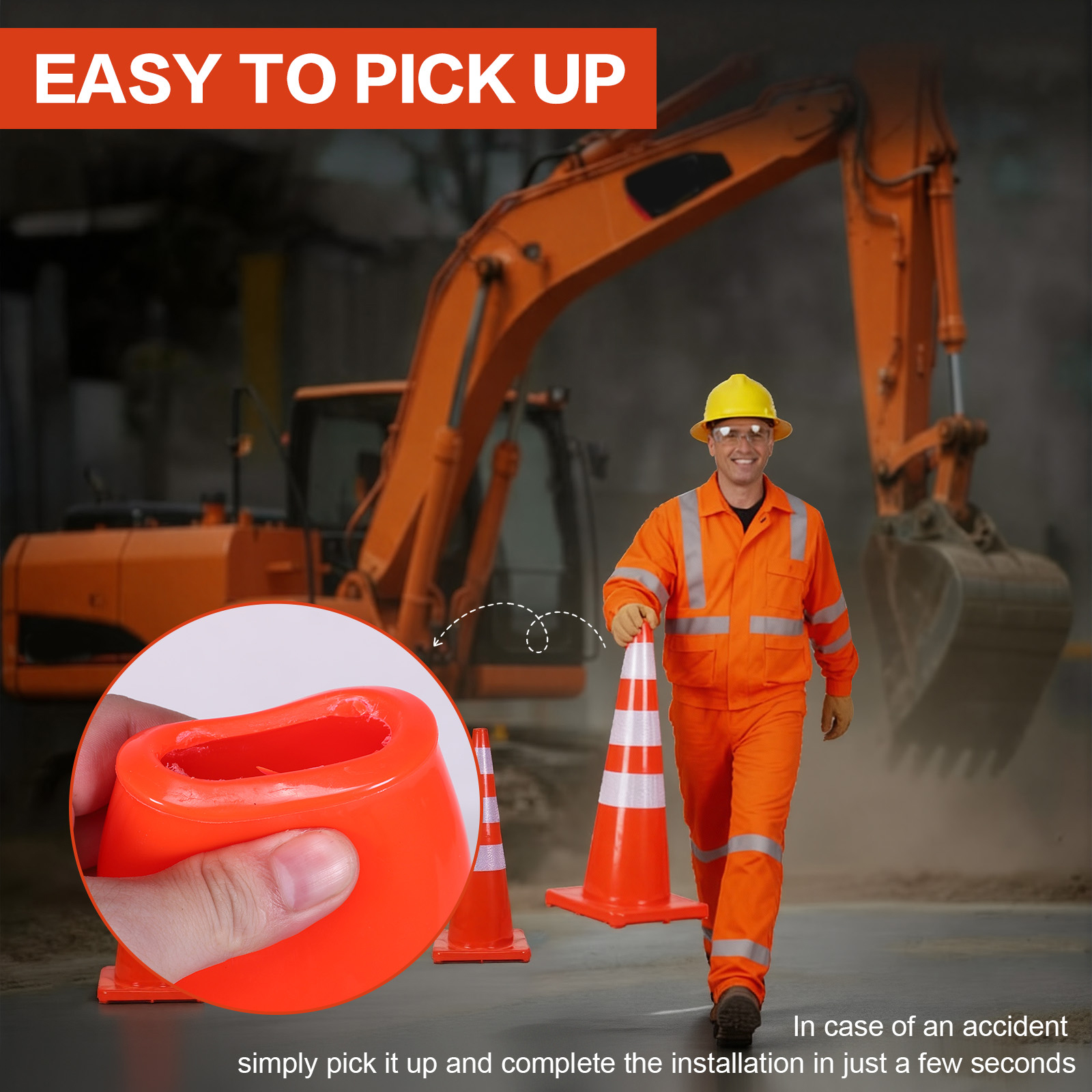 6Pcs 35 Inch Traffic Cones wit - Road Traffic Cone recension och pris