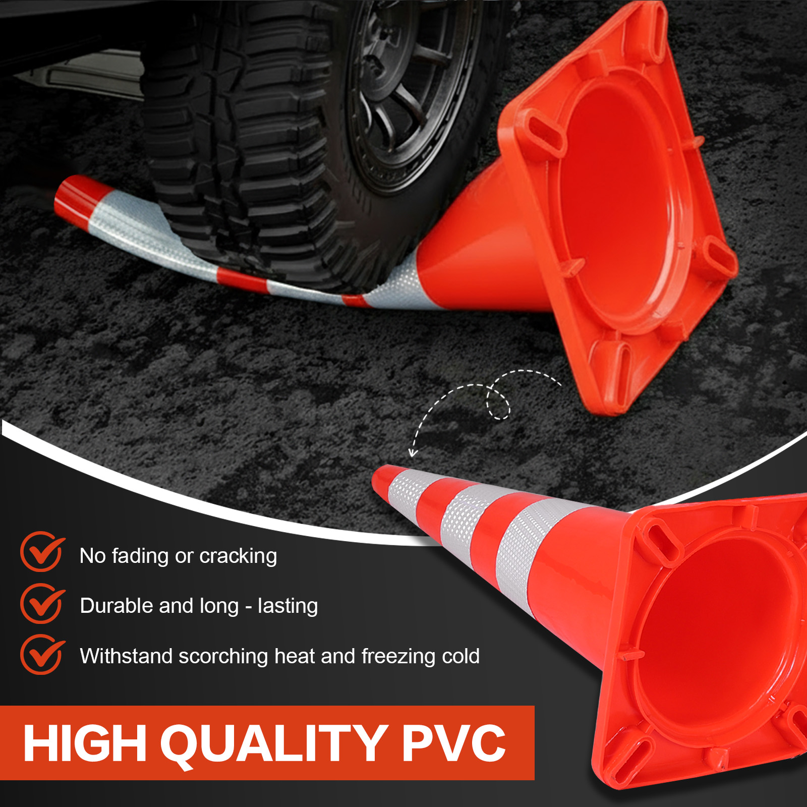 6Pcs 35 Inch Traffic Cones wit - Road Traffic Cone recension och pris