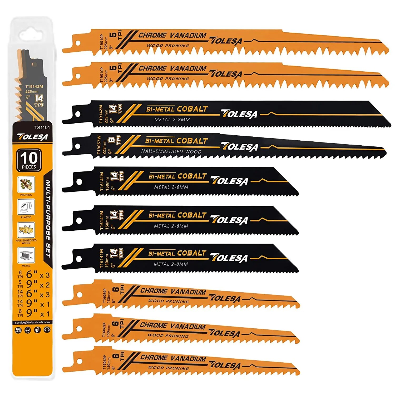 TOLESA 10PCS Reciprocating Bi- - Heavy Equipment Blade recension och pris