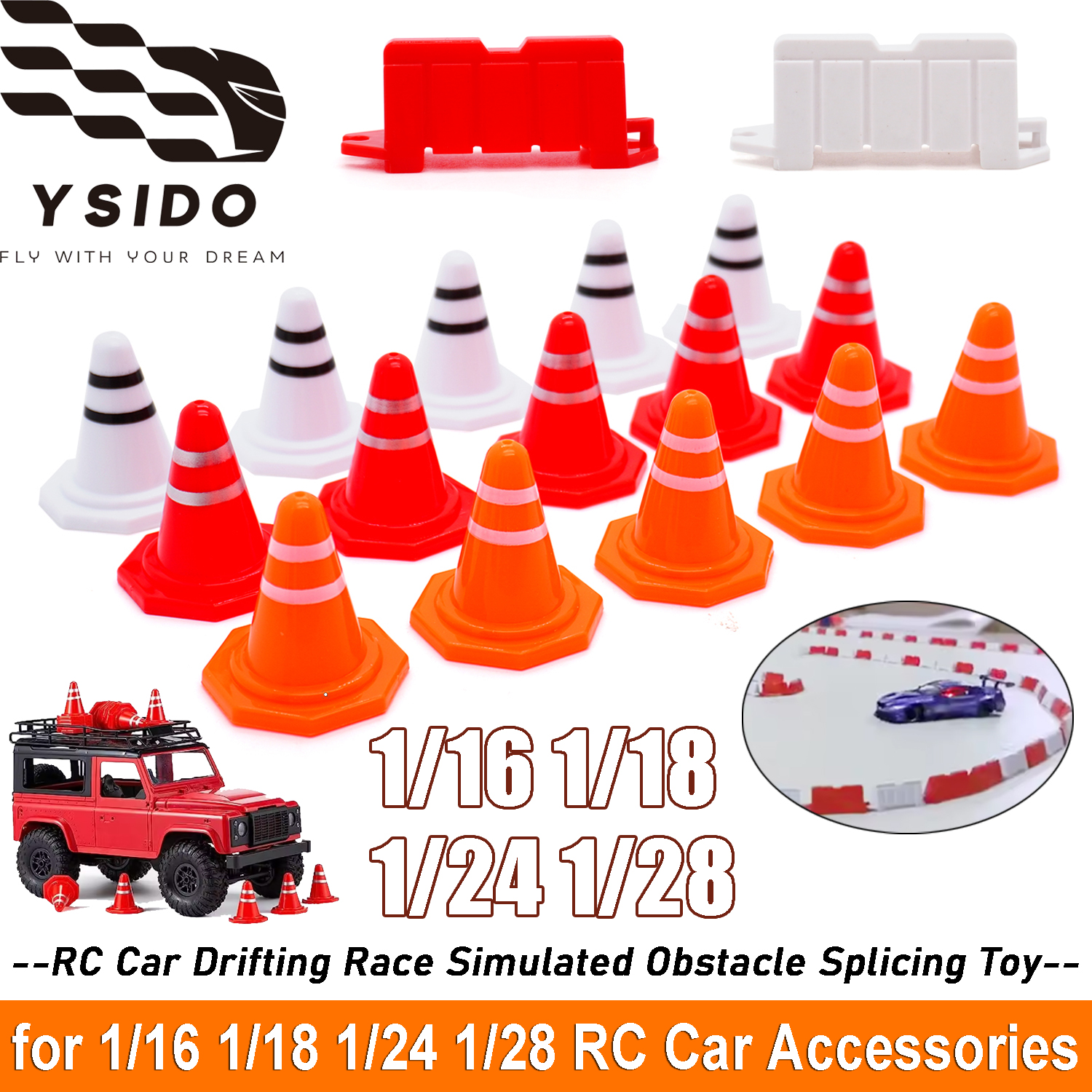 1/16 1/18 1/24 1/28 RC Car Roa - Road Traffic Cone recension och pris